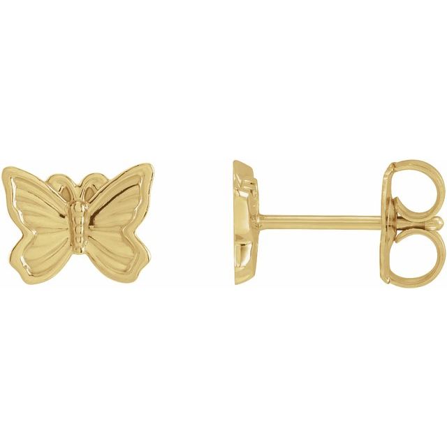 14K Yellow Petite Butterfly Earrings