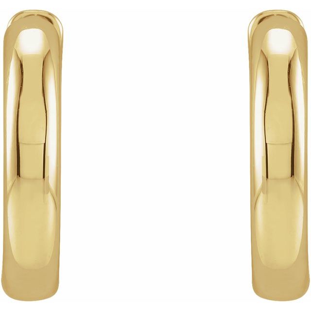 14K Yellow 15 mm Hinged Hoop Earrings