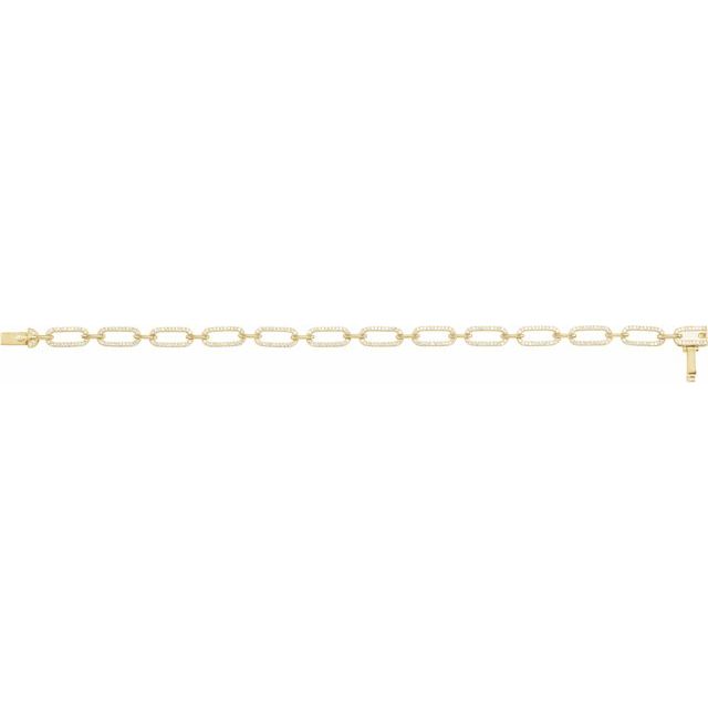 14K Yellow 9/10 CTW Natural Diamond Link 7' Bracelet