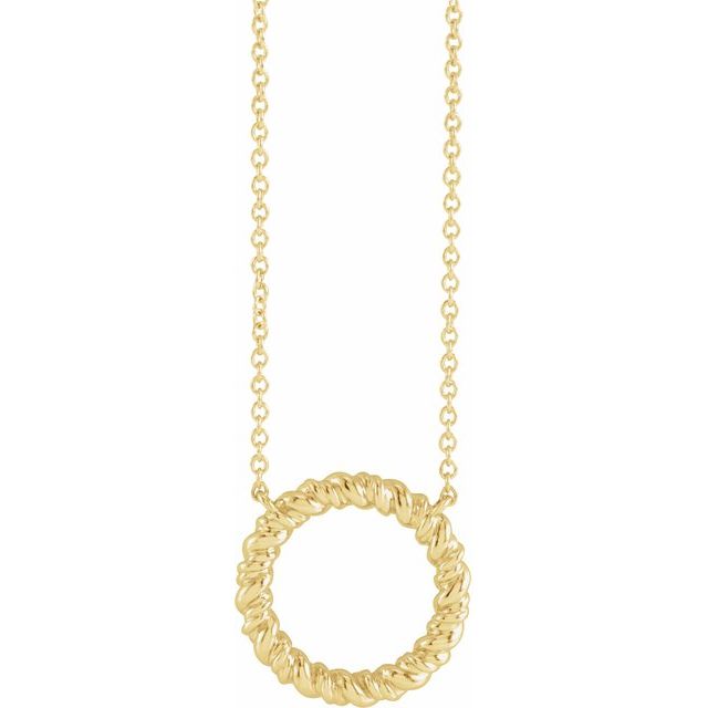 14K Yellow 14.2 mm Rope Circle 18' Necklace