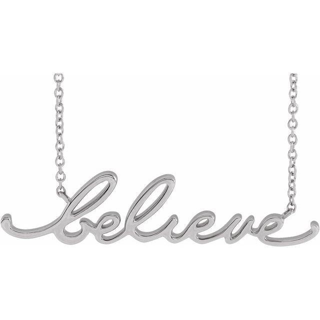 Sterling Silver Believe 16' Necklace