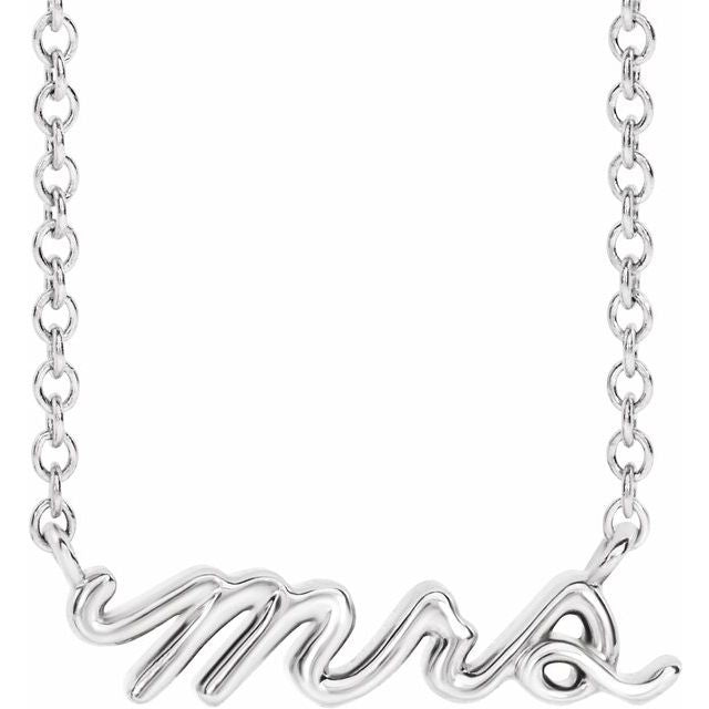 Sterling Silver Mrs 18' Necklace