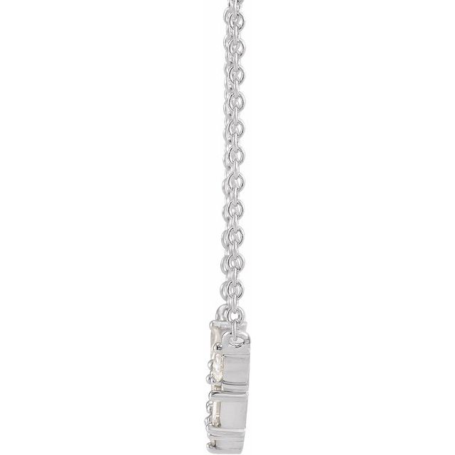 14K White 1/6 CTW Natural Diamond V 18' Necklace