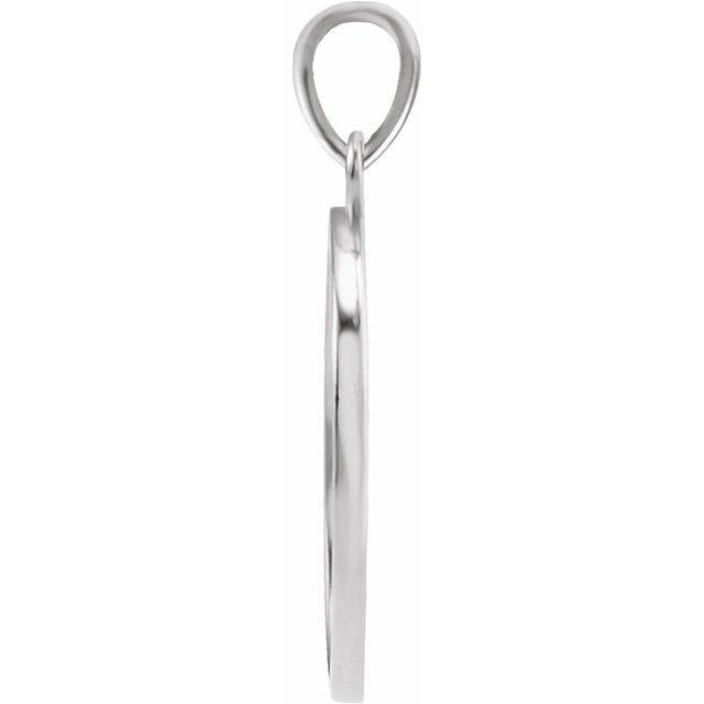 Sterling Silver Love Engraved 18 mm Disc Pendant