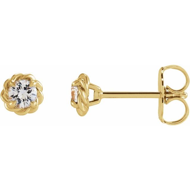 14K Yellow 1/5 CTW Natural Diamond Claw-Prong Rope Earrings