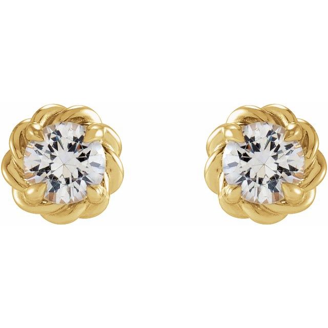 14K Yellow 1/5 CTW Natural Diamond Claw-Prong Rope Earrings