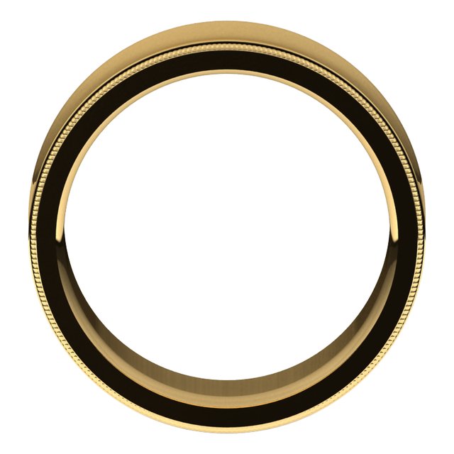 14K Yellow 9 mm Milgrain Concave Comfort-Fit Band Size 4.5
