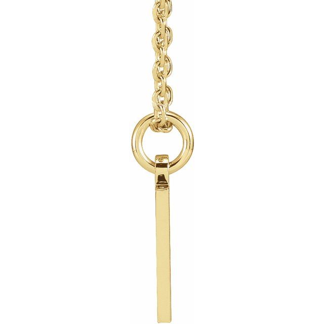 14K Yellow Pierced Numeral 7 Dog Tag 16-18' Necklace