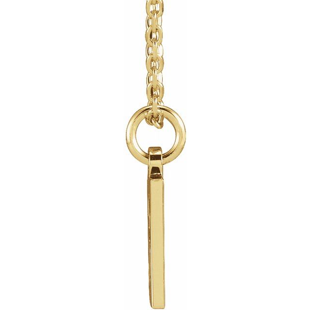 14K Yellow Pierced Numeral 3 Dog Tag 16-18' Necklace