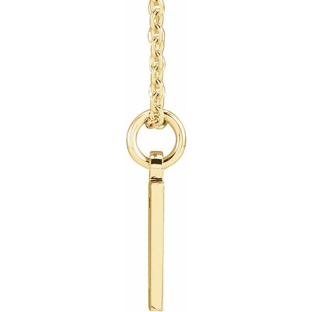 14K Yellow Pierced Numeral 1 Dog Tag 16-18' Necklace