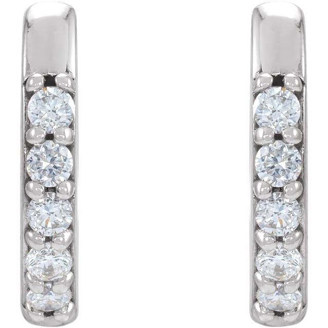 Sterling Silver .08 CTW Natural Diamond 10 mm Huggies