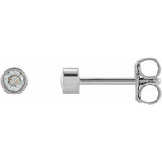 14K White 1/8 CTW Natural Diamond Micro Bezel-Set Earrings