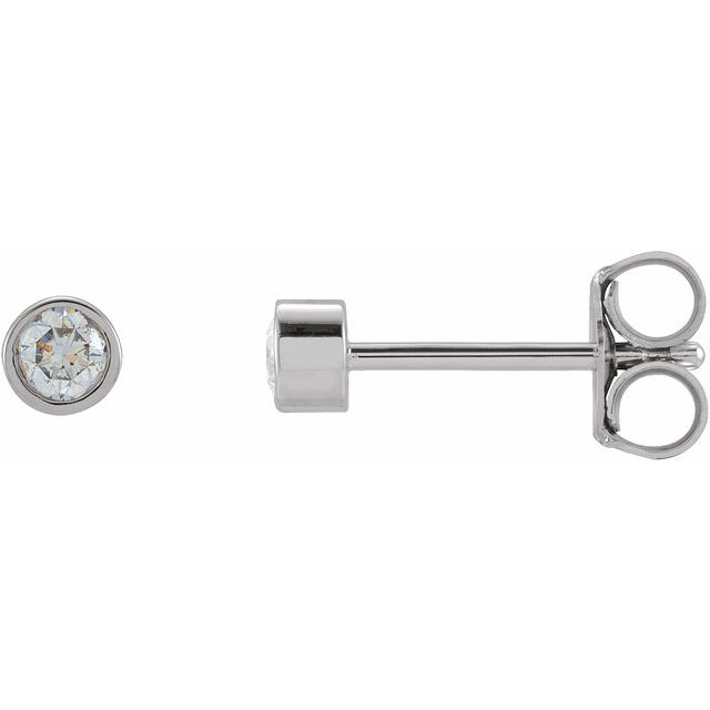 14K White 1/8 CTW Lab-Grown Diamond Micro Bezel-Set Earrings