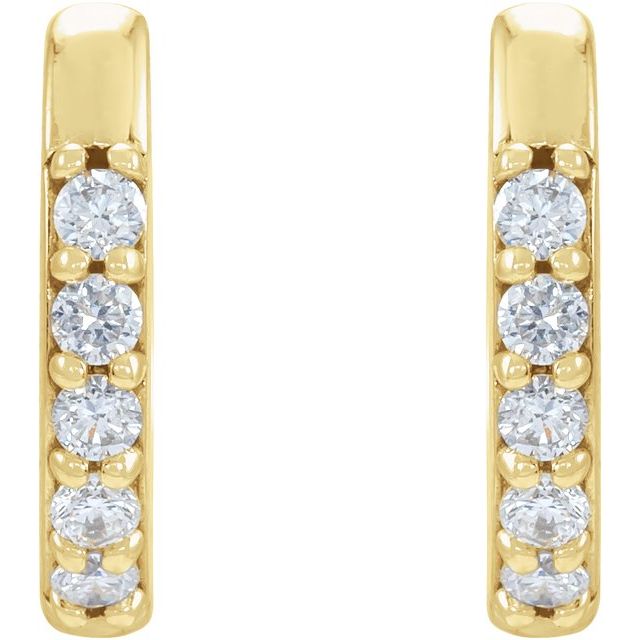 14K Yellow .08 CTW Natural Diamond 10 mm Huggie Earrings
