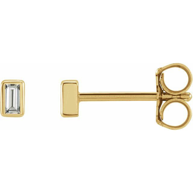 14K Yellow .07 CTW Natural Diamond Bezel-Set Earrings