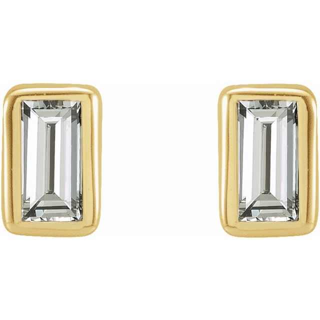 14K Yellow .07 CTW Natural Diamond Bezel-Set Earrings