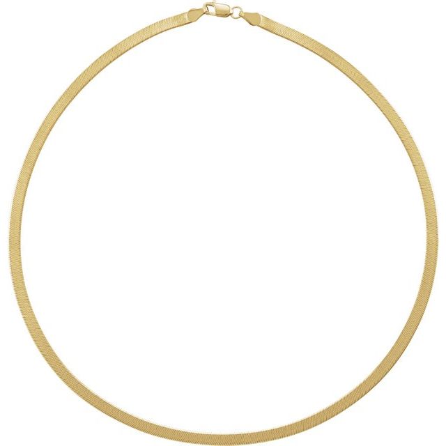 14K Yellow 3.8 mm Flexible Herringbone 24' Chain