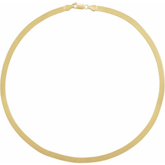 14K Yellow 4.6 mm Flexible Herringbone 24' Chain