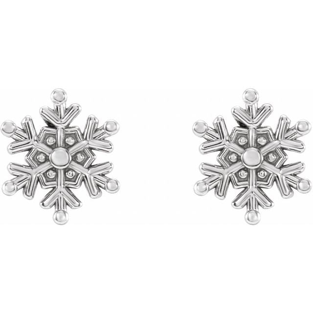 Sterling Silver Snowflake Stud Earrings