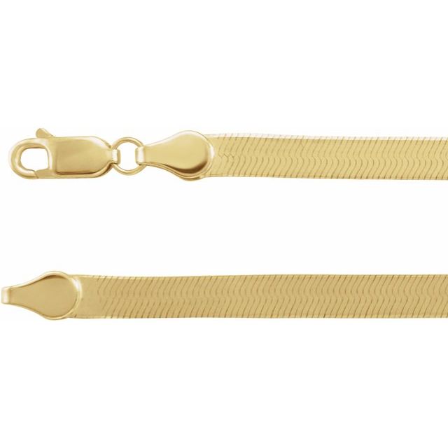 14K Yellow 4.6 mm Flexible Herringbone 24' Chain