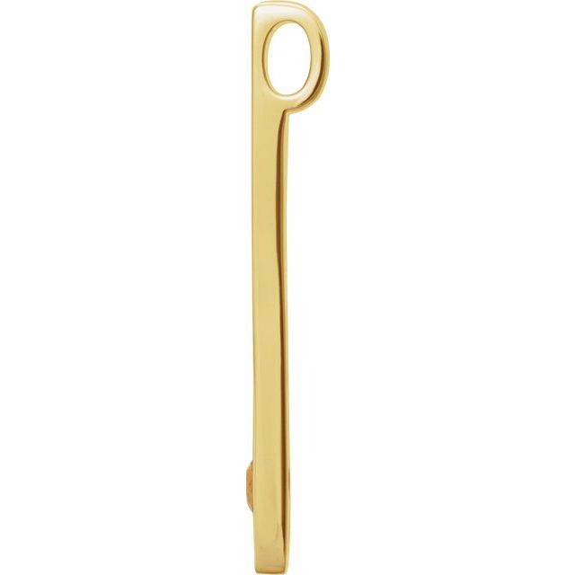 14k Yellow Natural Citrine Family Engravable Bar Pendant