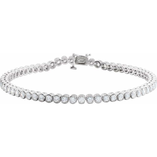 14K White 6 CTW Natural Diamond Line 7 1/4' Bracelet