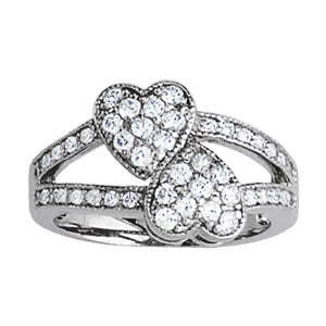 Diamond Fashion Heart Rings