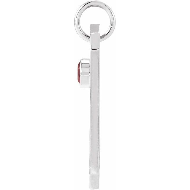 Sterling Silver Natural Mozambique Garnet & .01 CTW Natural Diamond Pisces Constellation Pendant