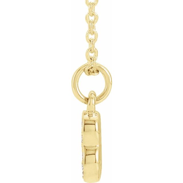 14K Yellow Petite Pavé™ .04 CTW Natural Diamond Numeral 3 16-18' Necklace