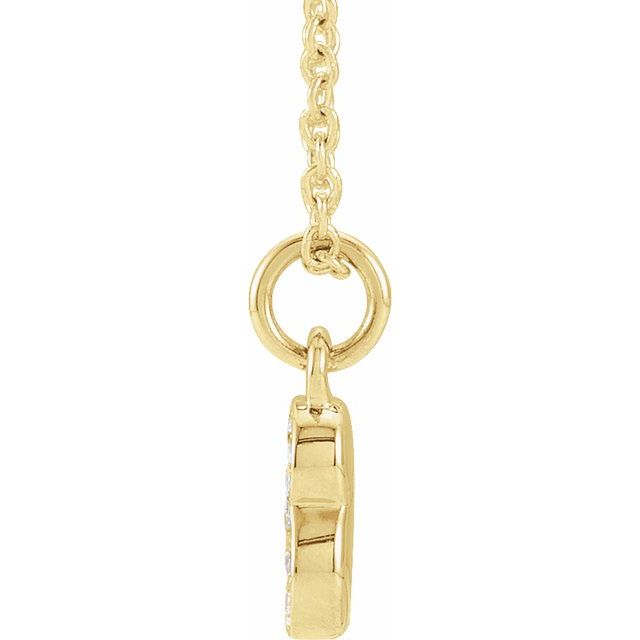 14K Yellow Petite Pavé™ .05 CTW Natural Diamond Numeral 8 16-18' Necklace