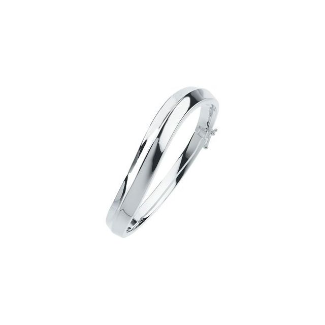 Sterling Silver 10 Mm Hinged Bangle 6 1/2' Bracelet