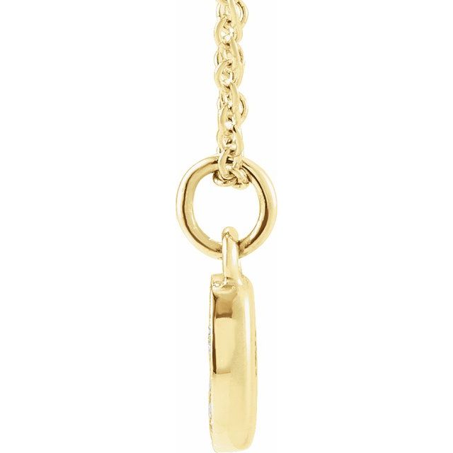 14K Yellow Petite Pavé™ .04 CTW Natural Diamond Numeral 0 16-18' Necklace