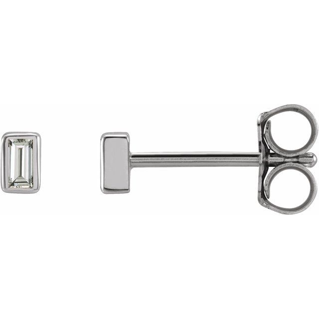 14K White .07 CTW Natural Diamond Bezel-Set Earrings