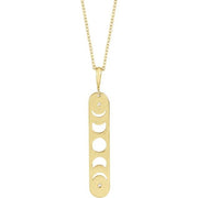 14K Yellow .01 CTW Natural Diamond Moon Phase Bar 16-18' Necklace