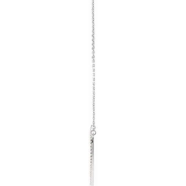 14K White 3/8 CTW Natural Diamond Large Heart 16' Necklace