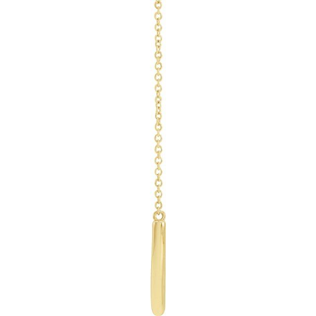 14K Yellow 22.2x9.3 mm Curved Bar 18' Necklace