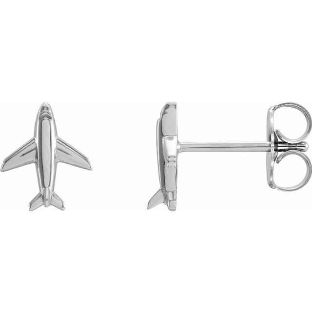 Sterling Silver Airplane Earrings