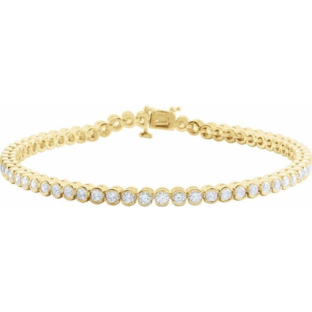 14K Yellow 3 1/6 CTW Natural Diamond Line 7 1/4' Bracelet