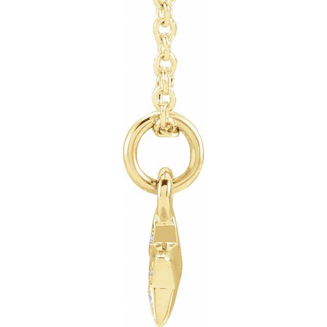 14K Yellow .03 CTW Natural Diamond Youth Petite Star 15' Necklace