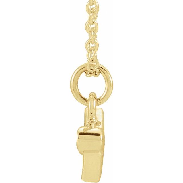 14K Yellow .025 CTW Natural Diamond Petite Airplane 16-18' Necklace