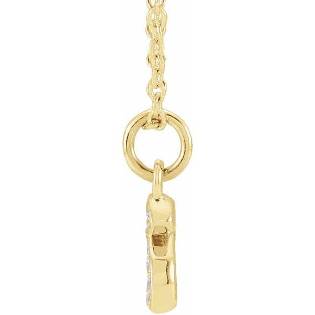 14K Yellow .04 CTW Natural Diamond Petite Initial S 16-18' Necklace