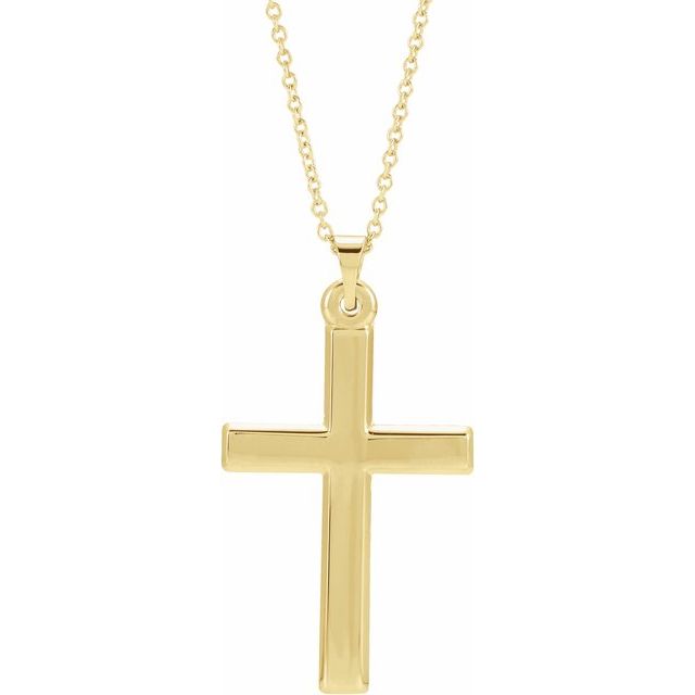 14k Yellow Cross 18' Necklace