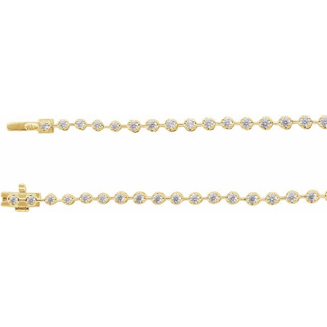 14K Yellow 6 3/4 CTW Lab-Grown Diamond Line 16' Necklace
