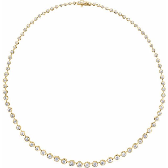 14K Yellow 6 3/4 CTW Lab-Grown Diamond Line 16' Necklace