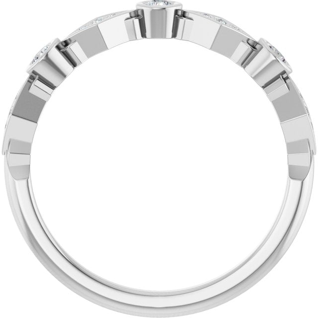 14K White 1/8 CTW Natural Diamond Anniversary Band