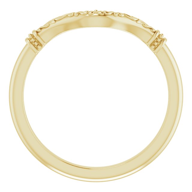 14K Yellow Band for 7x7 mm Heart Ring