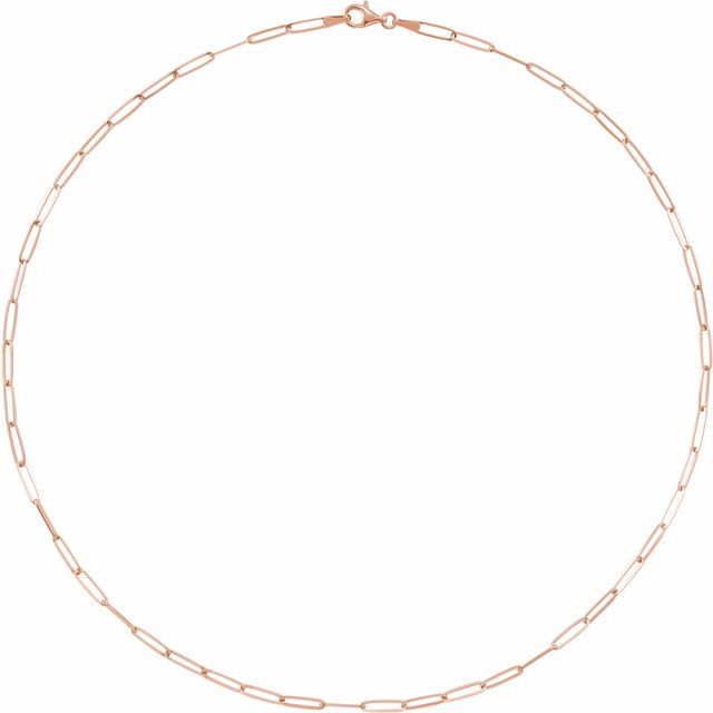14K Rose 2.6 mm Paperclip-Style 24' Chain