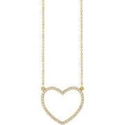 14K Yellow 1/4 CTW Natural Diamond Heart 16' Necklace