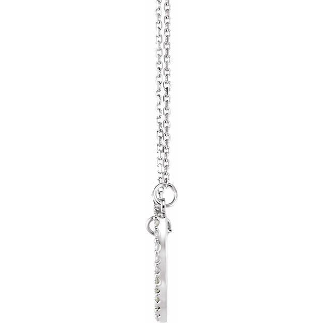 14K White 1/5 CTW Natural Diamond Small Heart 16' Necklace