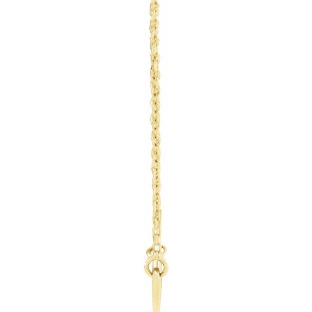 14K Yellow Sideways Heart with Pierced Cross 18' Necklace